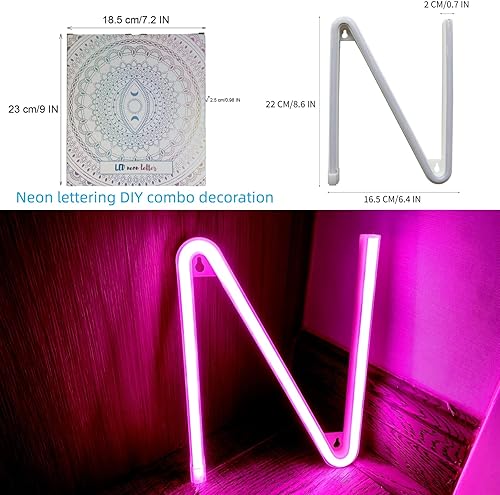 Miniatura 3 de Letreros de letras LED de neón, letreros de marquesina iluminadas, letras LED luminosas alimentadas por USB o baterías, para dormitorio, fiesta de