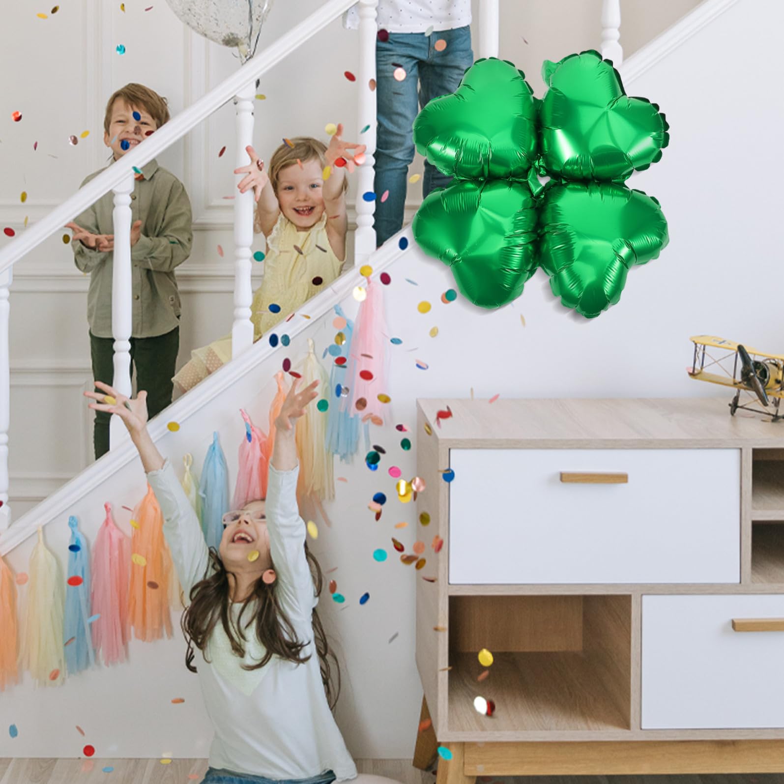 Alluminio Palloncino Verde Fiora 50 Pezzi a Forma di Cuore
