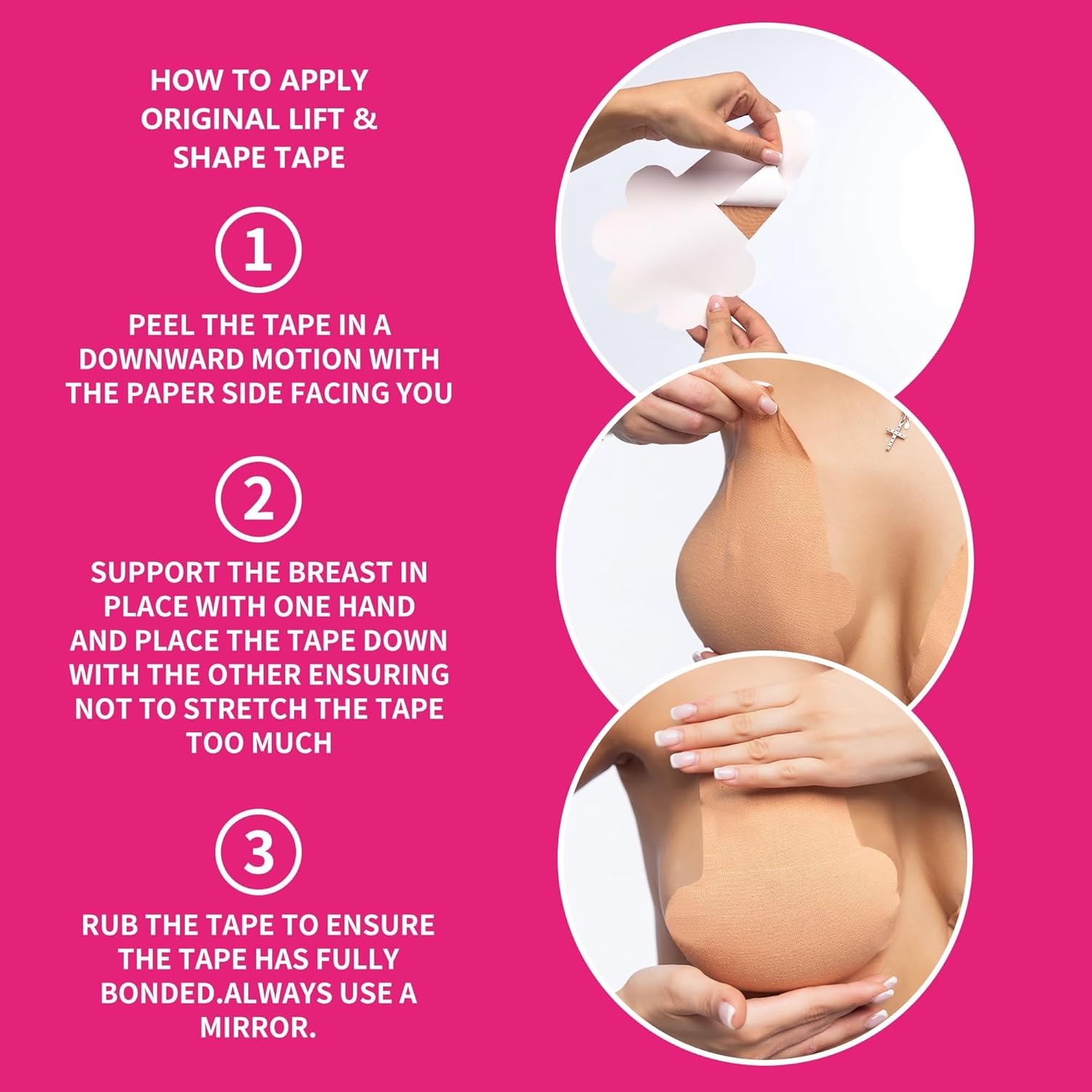 Boob Tape for Breast Lift Boobytape - 3 Pairs Sticky Body Tape for Push-up Breast Support Lift 5 pairs Nipple covers - Image 4