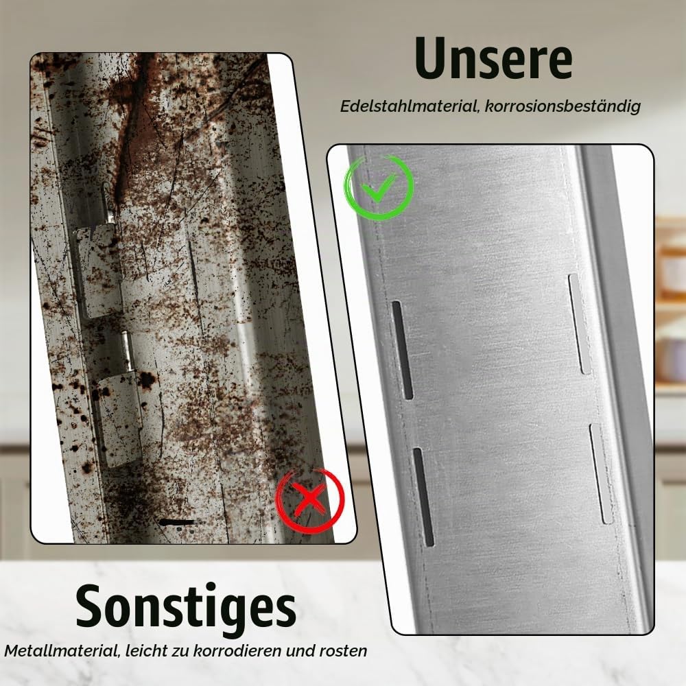 homewell Edelstahlregal Wandbord Wandregal, 2 Ablagefläche Regal, Küchenregal Edelstahl, 30 x 80 cm, für Küchen oder Zuhause,Restaurant