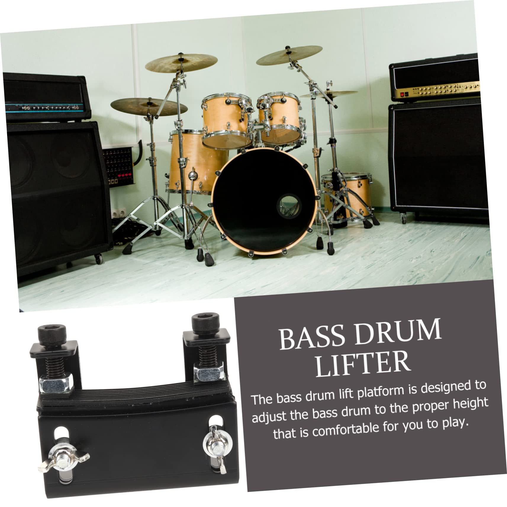 BESPORTBLE Basso Drum Riser Platform Metal Drum Riser Stand Adjustable Height Accessory Music Instrument Part