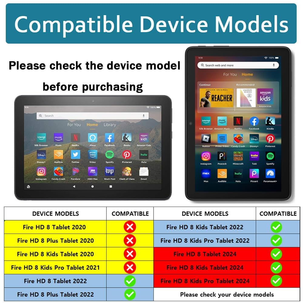 Amazon.com: Fire HD 8 & HD 8 Plus Tablet Case (Only 12th Gen