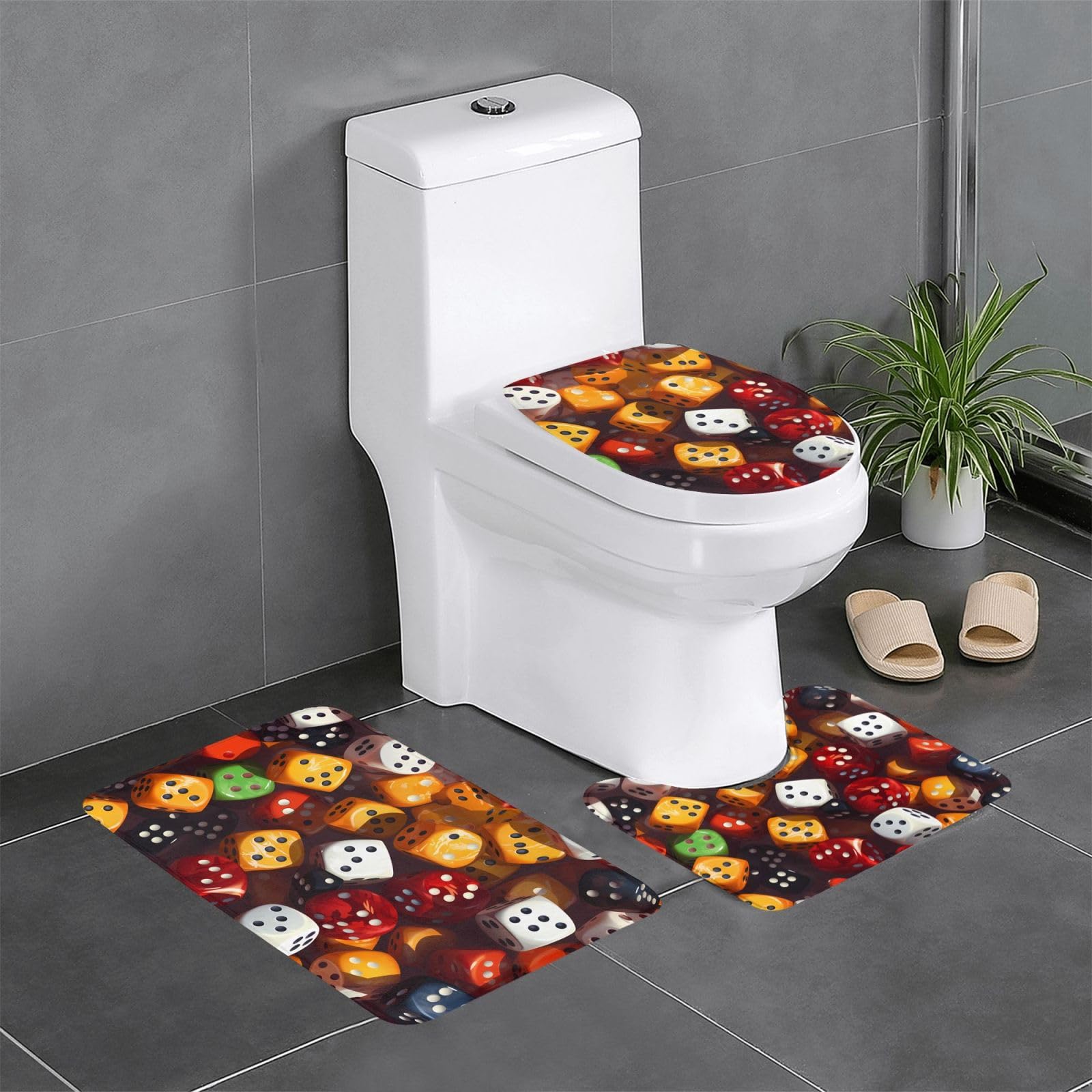 Juego de tapetes para baño para inodoro y tocador alfombrillas protectoras del suelo
