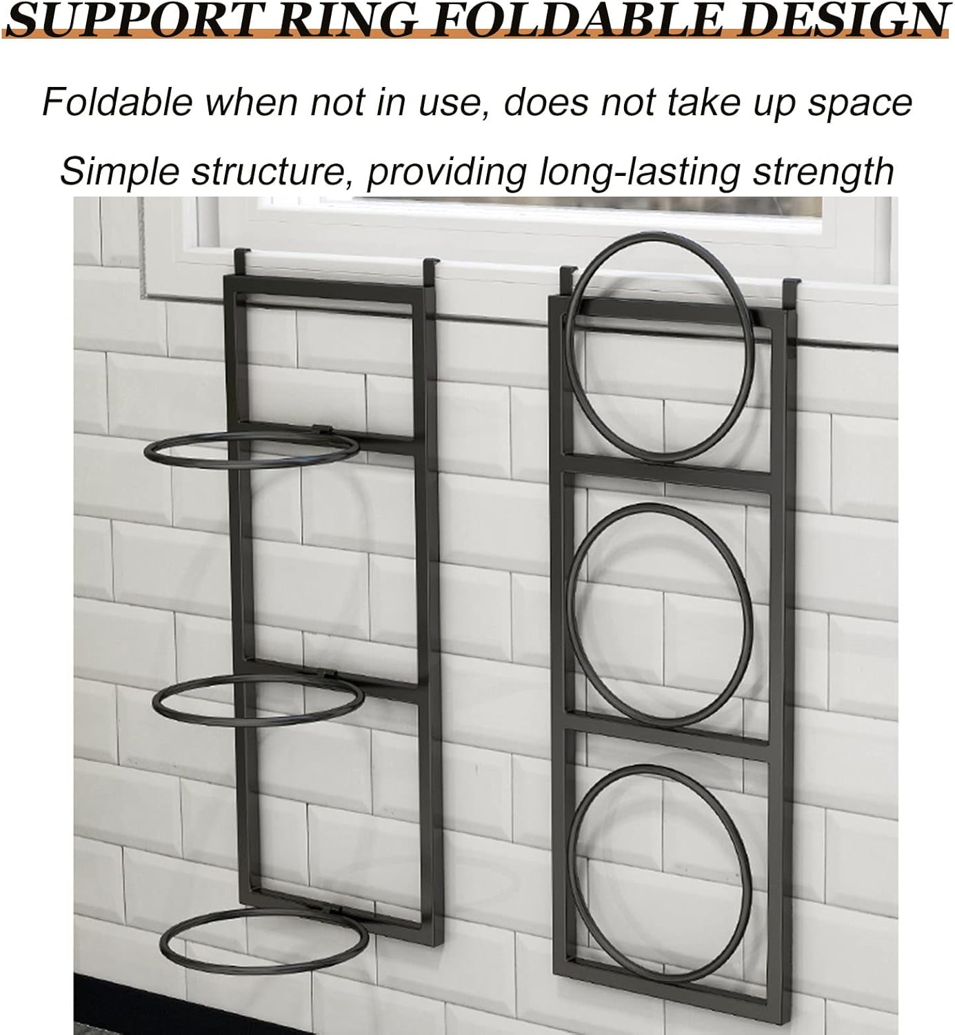 Hanging Basketball Storage Rack, Sports Equipment Organizer Football Display Rack, Multi Function Sports Ball Storage Holder Wall Mount Shelf, for Volleyball Rugby Soccer（Gold-50×43CM）