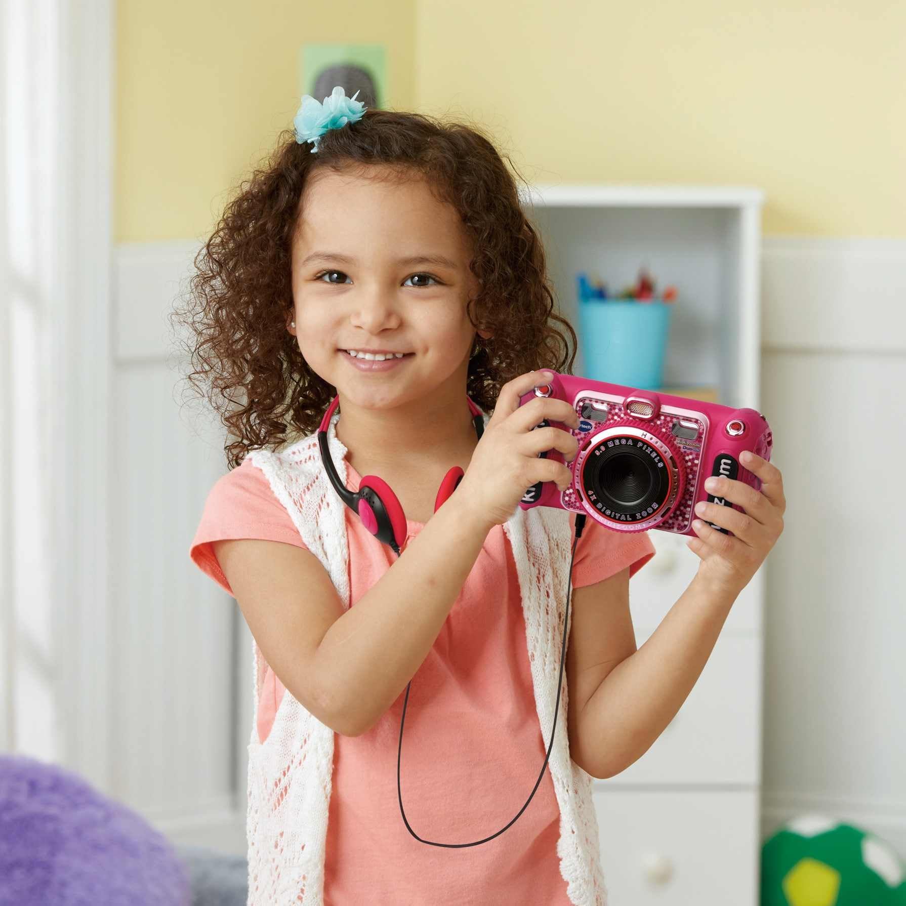 VTech - Aparat cyfrowy Kidizoom DUO DX do zdjęć dla dzieci, filmów, filtrów, odtwarzaczy muzyki, gier, USB, kontrola rodzicielska