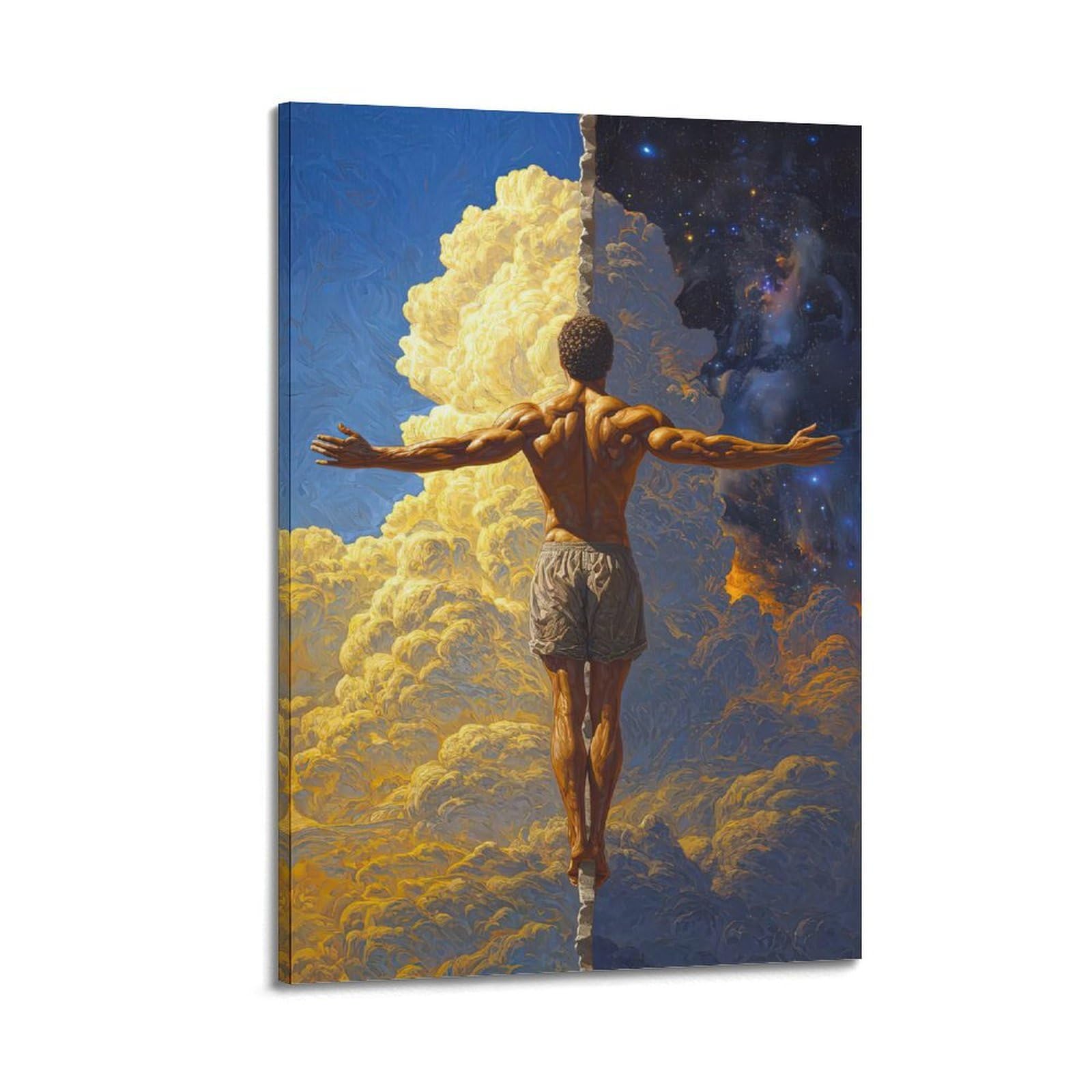 ESTE Day Night Boundary Muscle Illustration Artwork Poster Decorative Painting Canvas Modern Art Picture 24x36inch(60x90cm)