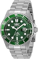 Invicta Men's Pro Diver Quartz Watch: Green Dial, Stainless Steel Band & 43mm Case, 100M Water Resistant Dive Style