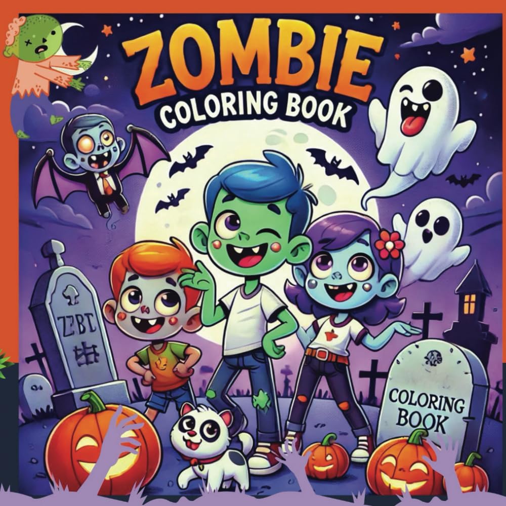 Zombie Coloring Book For Kids: Ages 4-8 Spooky & Fun!