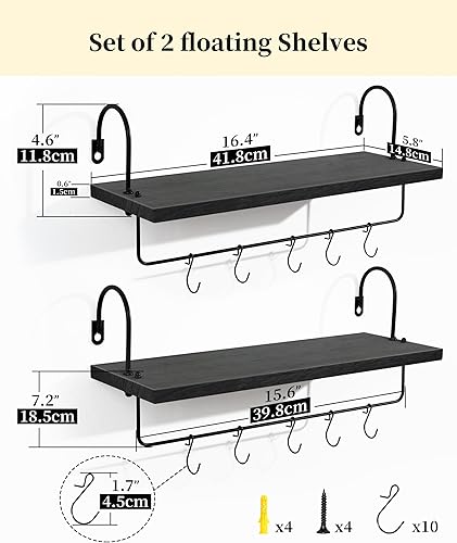 Miniatura 6 de Godimerhea Soporte para tazas de café, estante de barra de café con ganchos, organizador de tazas, estantes para tazas, colgador de almacenamiento