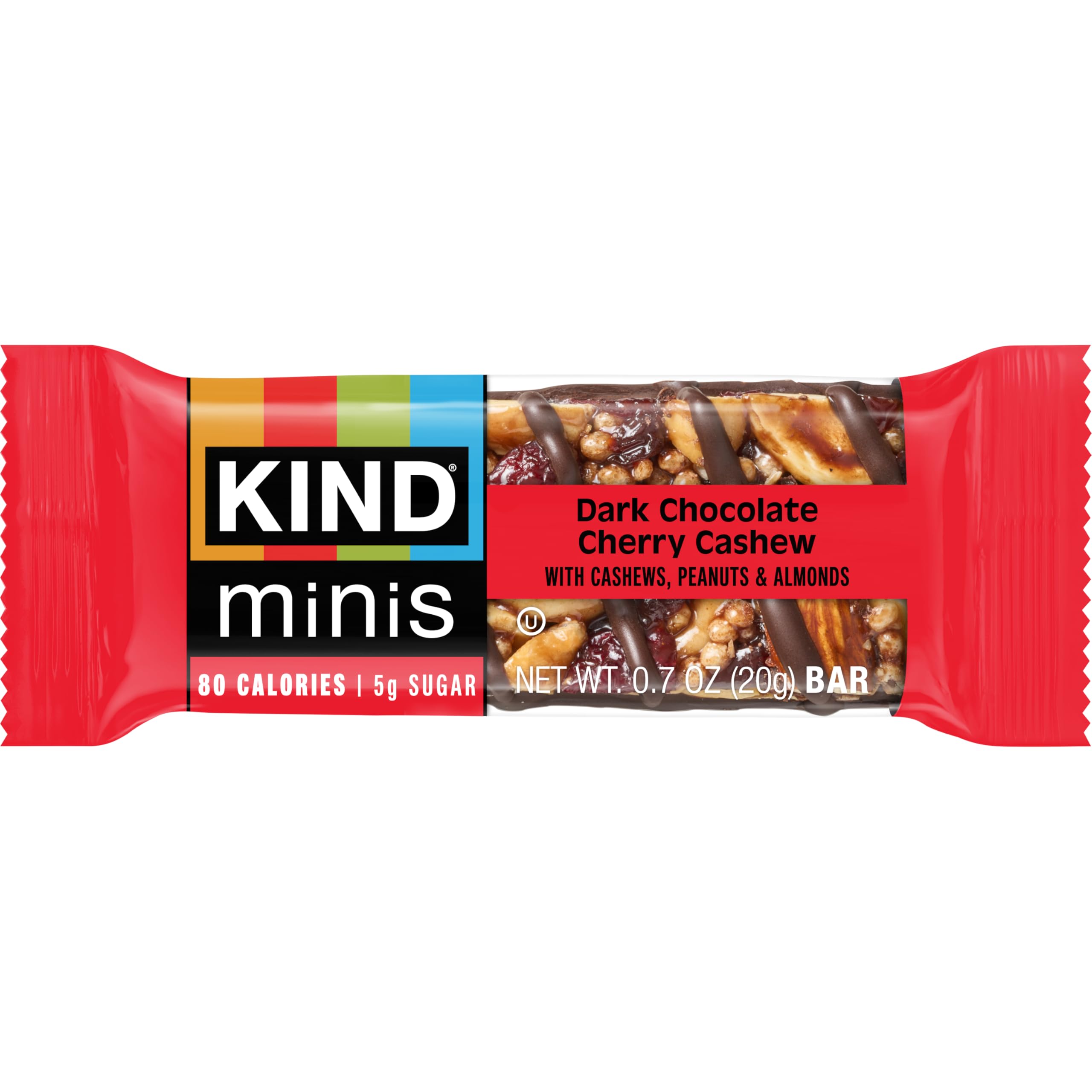 KIND Bar Minis - Paquete surtido de nueces de chocolate negro y sal marina, sal marina de almendras y caramelo, chocolate negro, cereza, anacardo, aperitivos saludables, sin gluten, aperitivos bajos