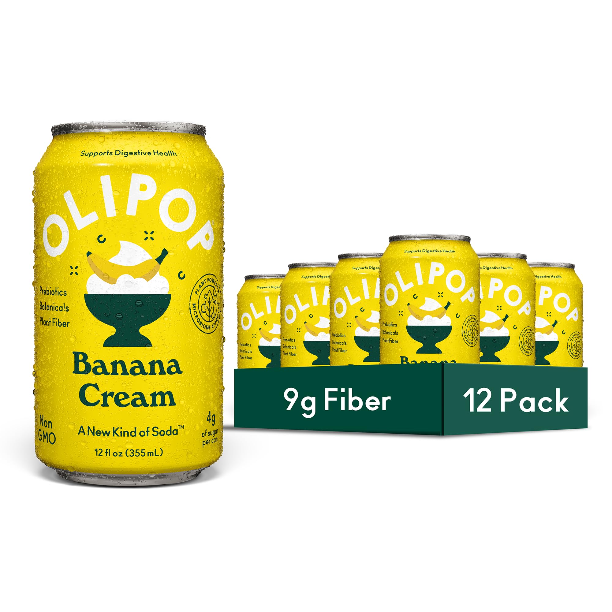 Amazon.com : OLIPOP Prebiotic Soda Pop, Banana Cream, A New Kind