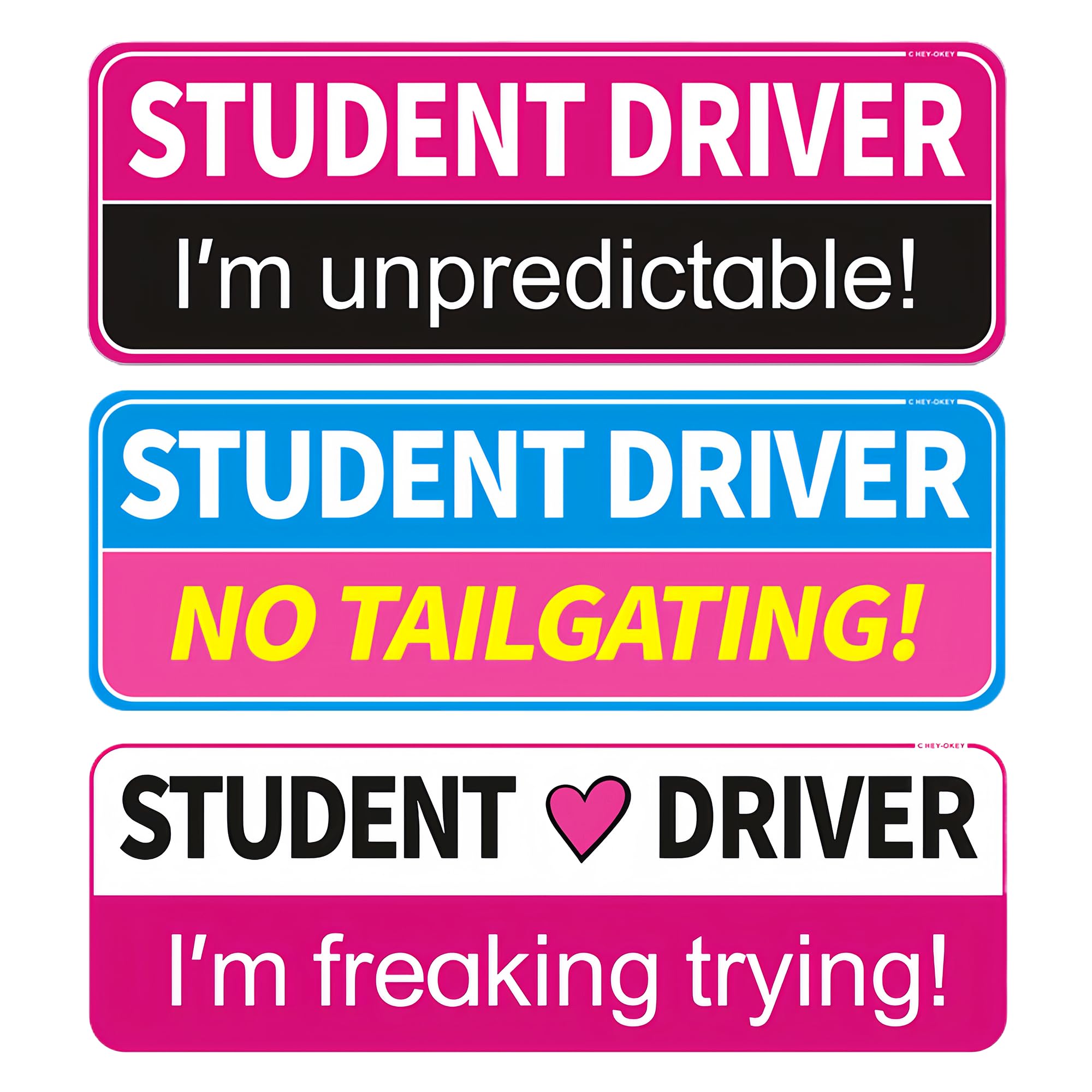 3PCS Student Driver Magnet for Car,Please Be Patient Newcomer Student Driver Reflective Magnet,Portable dismantling Novice Rookie Safety Attention