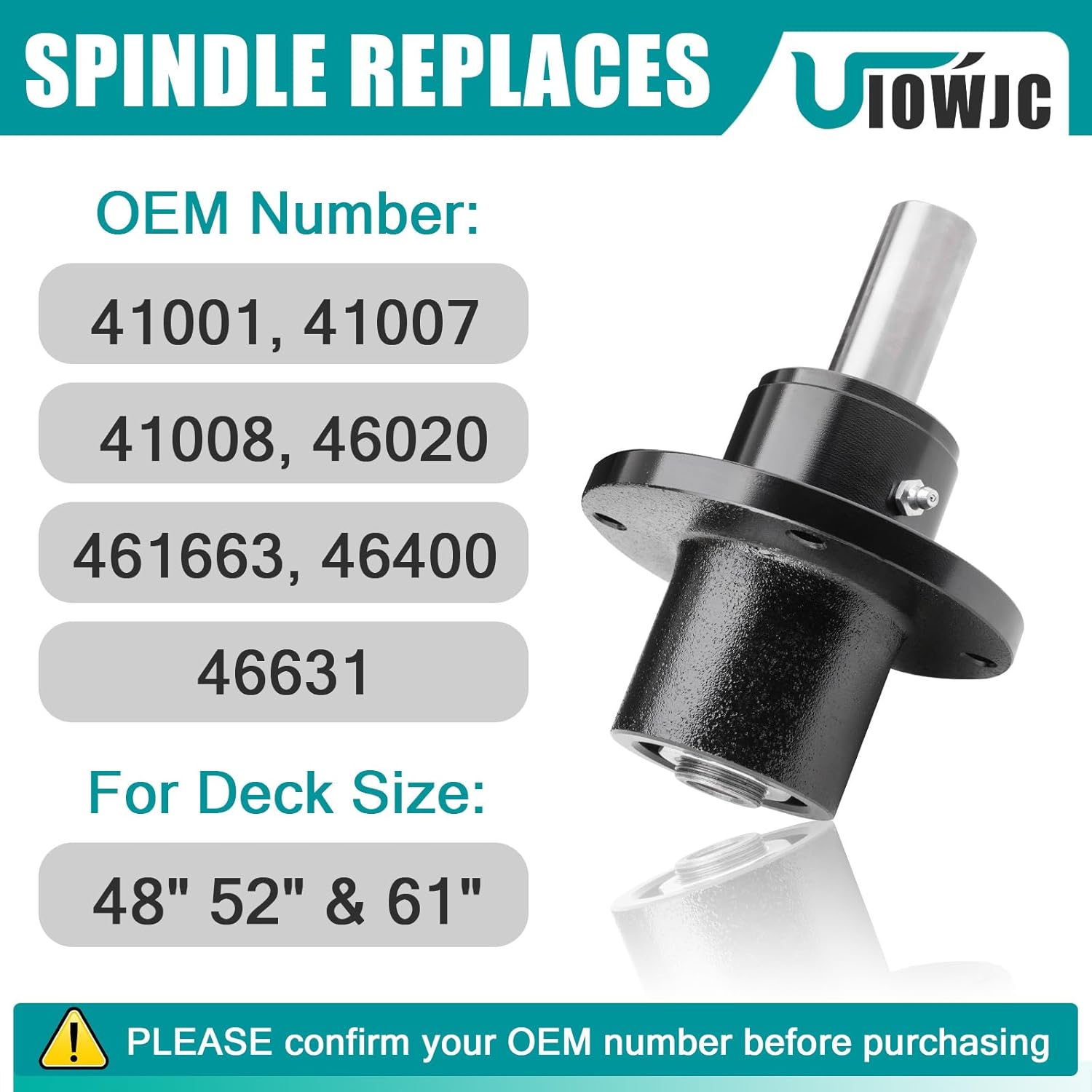 461663 Spindle Assembly for 48" 52" 61" Decks Compatible with Turf Tiger Sabre Tooth Tiger Wildcat Lawn Mower Replaces SCAG 46020 461663 46400 46631 Ferris 1530301