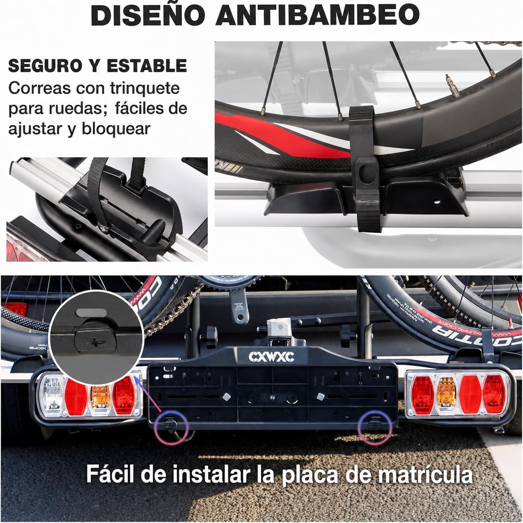 Adaptador para Barra Transversal de Bicicleta (32 kg/70 lbs) – Barra Transversal Superior Ajustable – Barra adaptadora para Bicicletas (Portabicicletas Bola)
