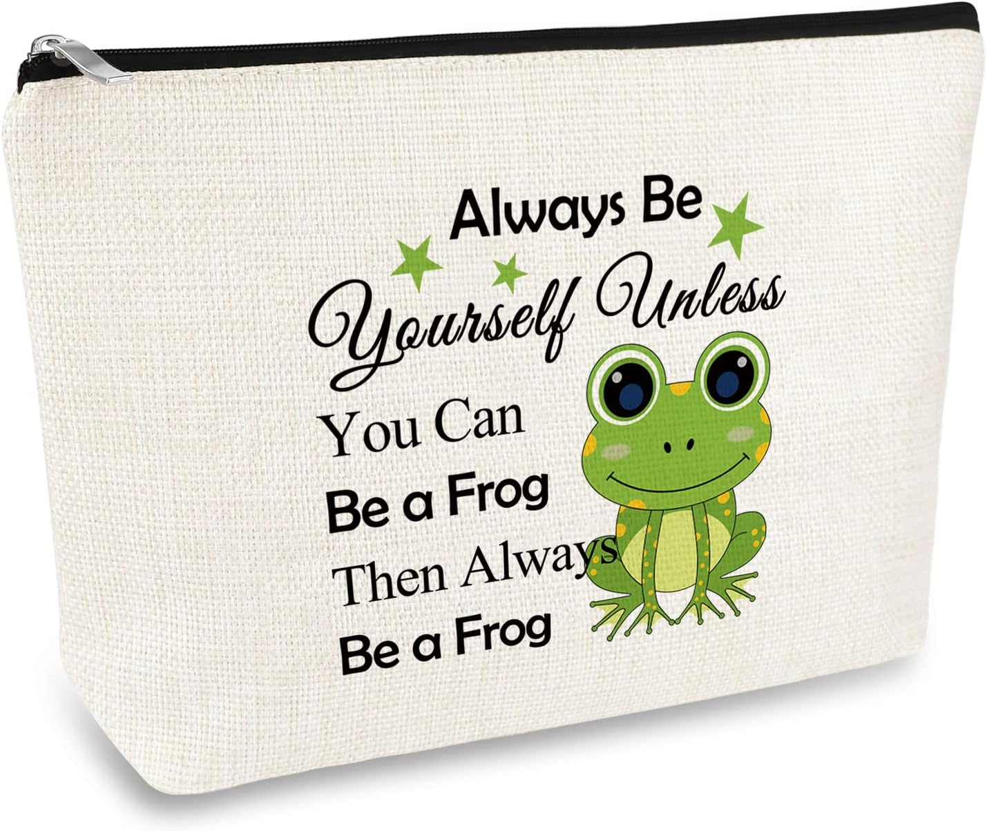 Funny Frog Gifts Makeup Bag Inspirational Gift for Women Friends Frog Lover Cosmetic Bag Pouch Motivational Gift for Her Animal Lover Christmas Birthday Gifts for Friend Daughter Sister
