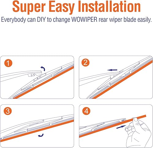 Miniatura 7 de Wowiper Limpiaparabrisas trasero de calidad original  12 pulgadas  (paquete de 2)