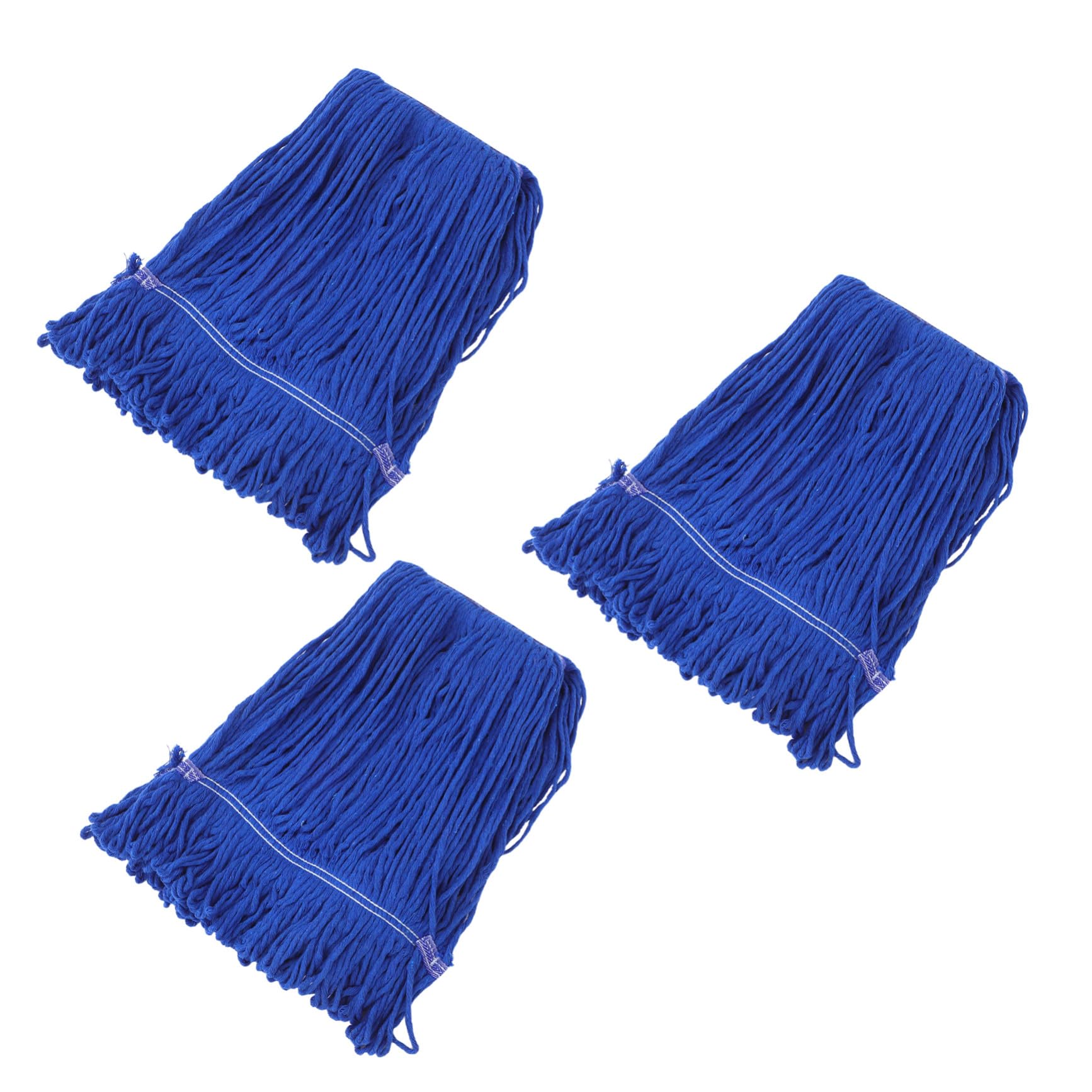 Cabezal Material de Hilo de Algodón Resistente de Trapeador Azul de Algodón Repuesto de 3 Piezas Compatible para Limpieza Industrial y Oficinas Mopa de Cera