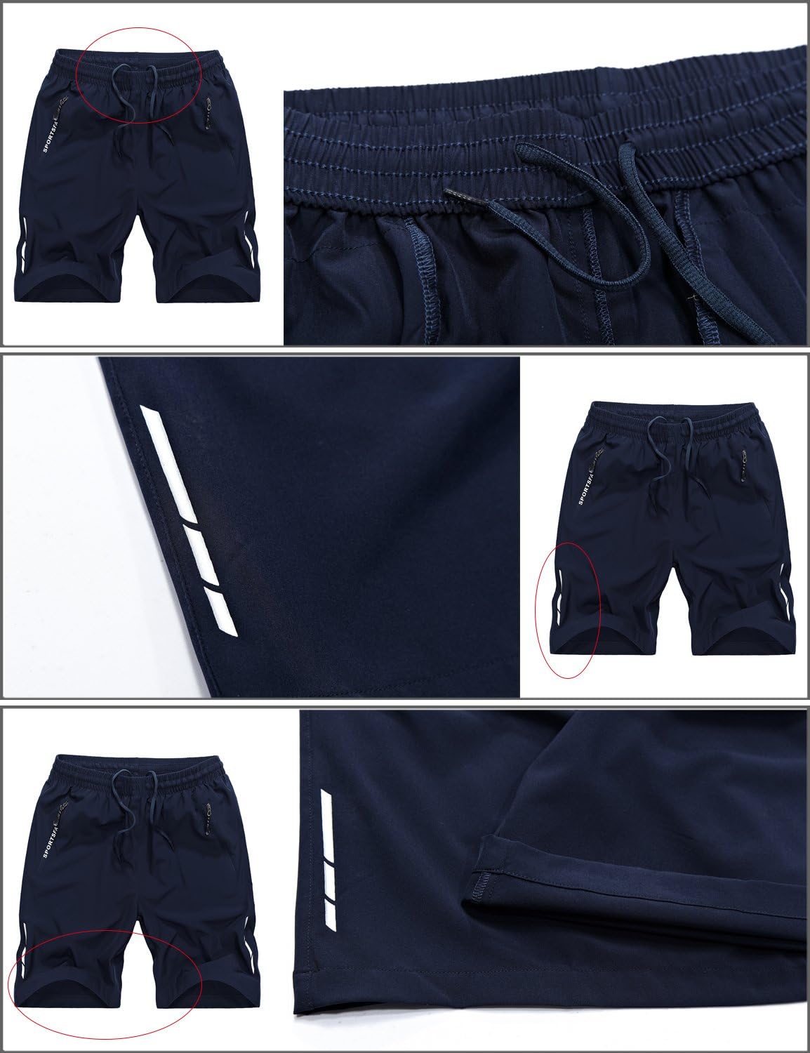 Mr.Stream Men's Training Gym Active Hiking Athletic Track Quick Drying Outdoor Running Fitness Sports Workout Shorts