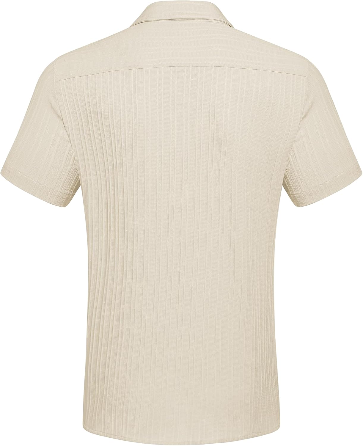 COOFANDY Men's Casual Button Down Shirts Short Sleeve Textured Summer Beach Shirt with Pocket - Image 6