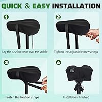 Vista 6 de Zacro Bike Seat Cushion - Padded Gel Bike Seat Cover for Men & Women, Padding Bicycle Saddle fit with Peloton/Spin Stationary Exercise/Mountain Road