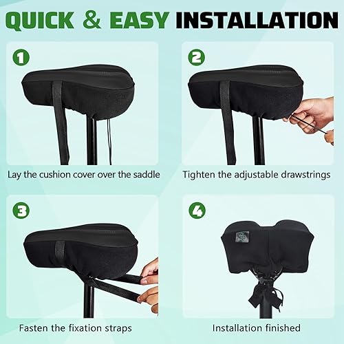 Miniatura 6 de Zacro Bike Seat Cushion - Padded Gel Bike Seat Cover for Men & Women, Padding Bicycle Saddle fit with Peloton/Spin Stationary Exercise/Mountain Road