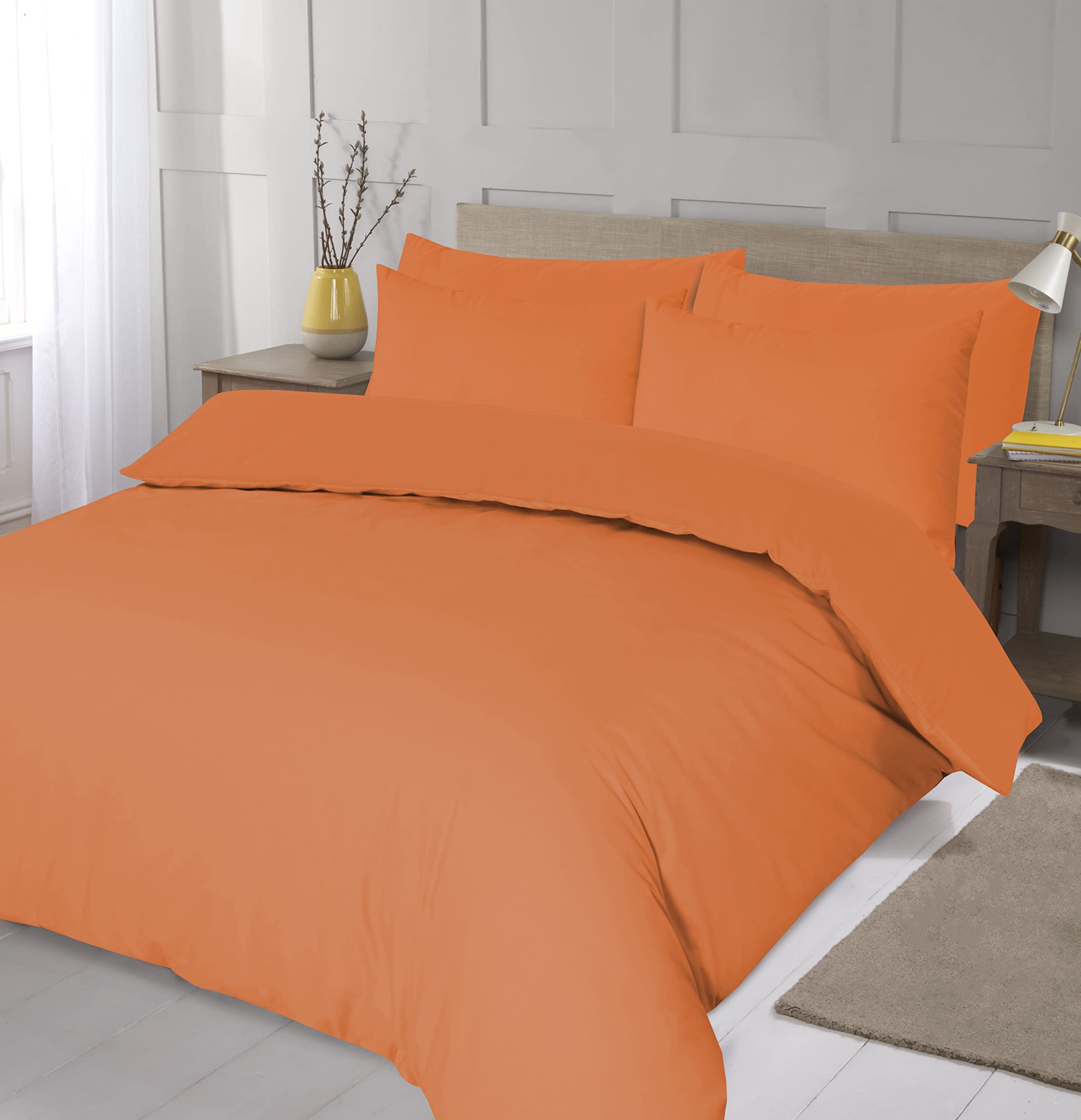 Home Living Moving To University Student Essentials Bedding Starter Pack Complete Student Bedding Set - Single or Double (Orange, Single)