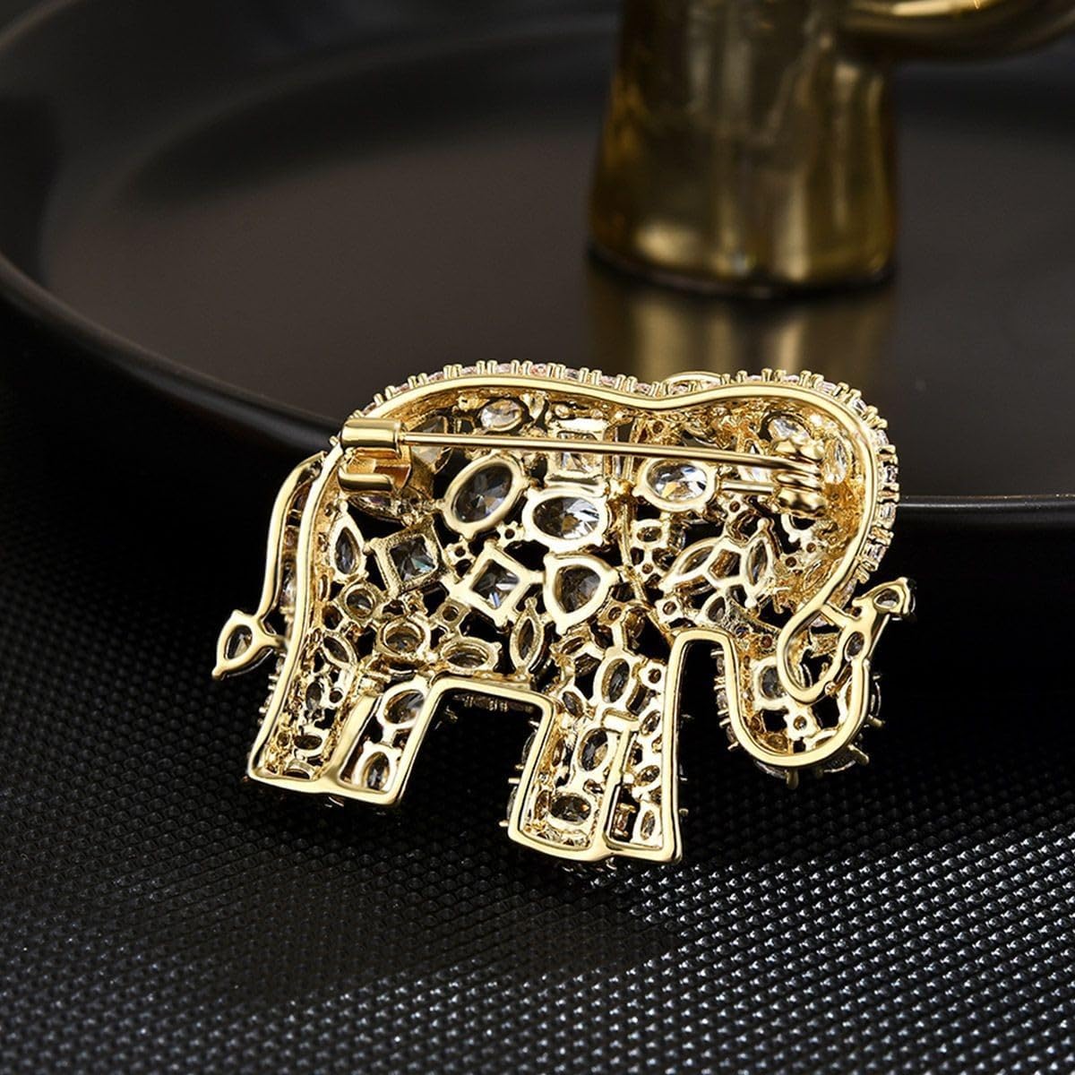 Animal Brooch for Women Girls 18k Gold Plated Animal Brooch Pin Rhinestone Animal Brooch Lapel Pin Jewelry Thanksgiving Day Birthday Wedding Gifts for Mom Wife