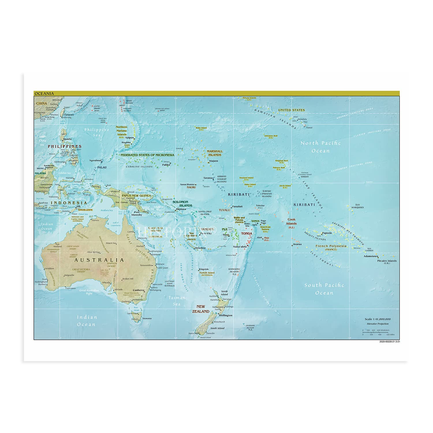 HISTORIX 2021 Oceania Map Poster - 18x24 Inch Detailed Map Print, Museum Quality, Ready To Frame - View #5