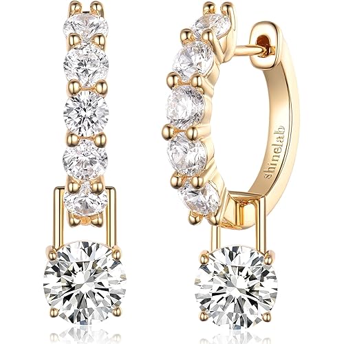 Canadian Gold Hoop Earrings for Women 14K Gold Plated CZ Earrings Sterling Silver Post Hypoallergenic Huggie Hoop Trendy Jewelry Gift