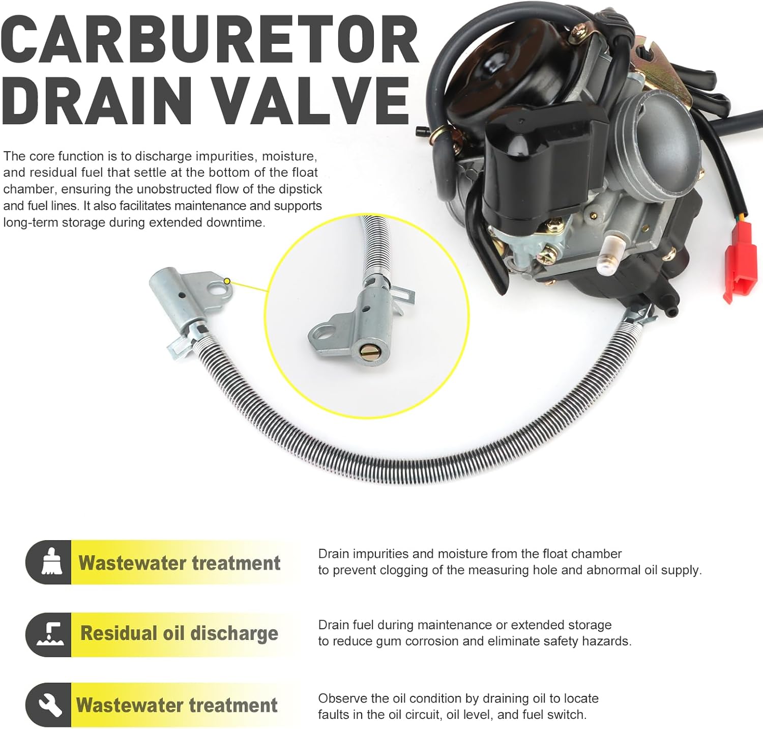 NIBBI High Performance 24mm GY6 Carburetor,Fit for 125cc 150cc 4 Stroke 152QMJ 157QMJ Engines Scooter ATV Go Kart Moped UTV Motorcycle PD24J Carb
