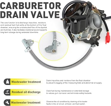 NIBBI PD26J Carburetor 26mm Fit For 150cc 200cc 250cc GY6 4 Stroke 152QMJ 157QMJ Engine ATV Scooter Go Kart (PD-26J-26MM)