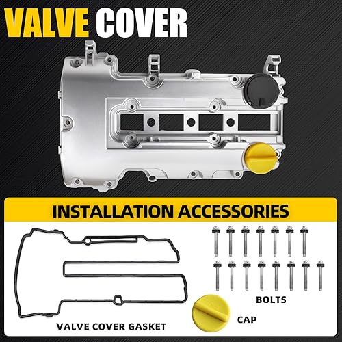 Miniatura 9 de Cubiertas de válvula de aluminio compatibles con Chevy Cruze Sonic Volt Trax Buick Encore Cadillac ELR 1.4L Turbo Reemplazar 55573746 25198498