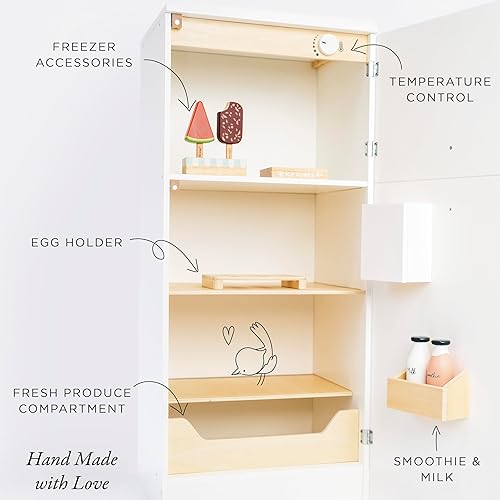 Miniatura 2 de Le Toy Van Juego de nevera y congelador de madera independiente  Gran refrigerador y congelador con accesorios Juego de simulación - Adecuado para