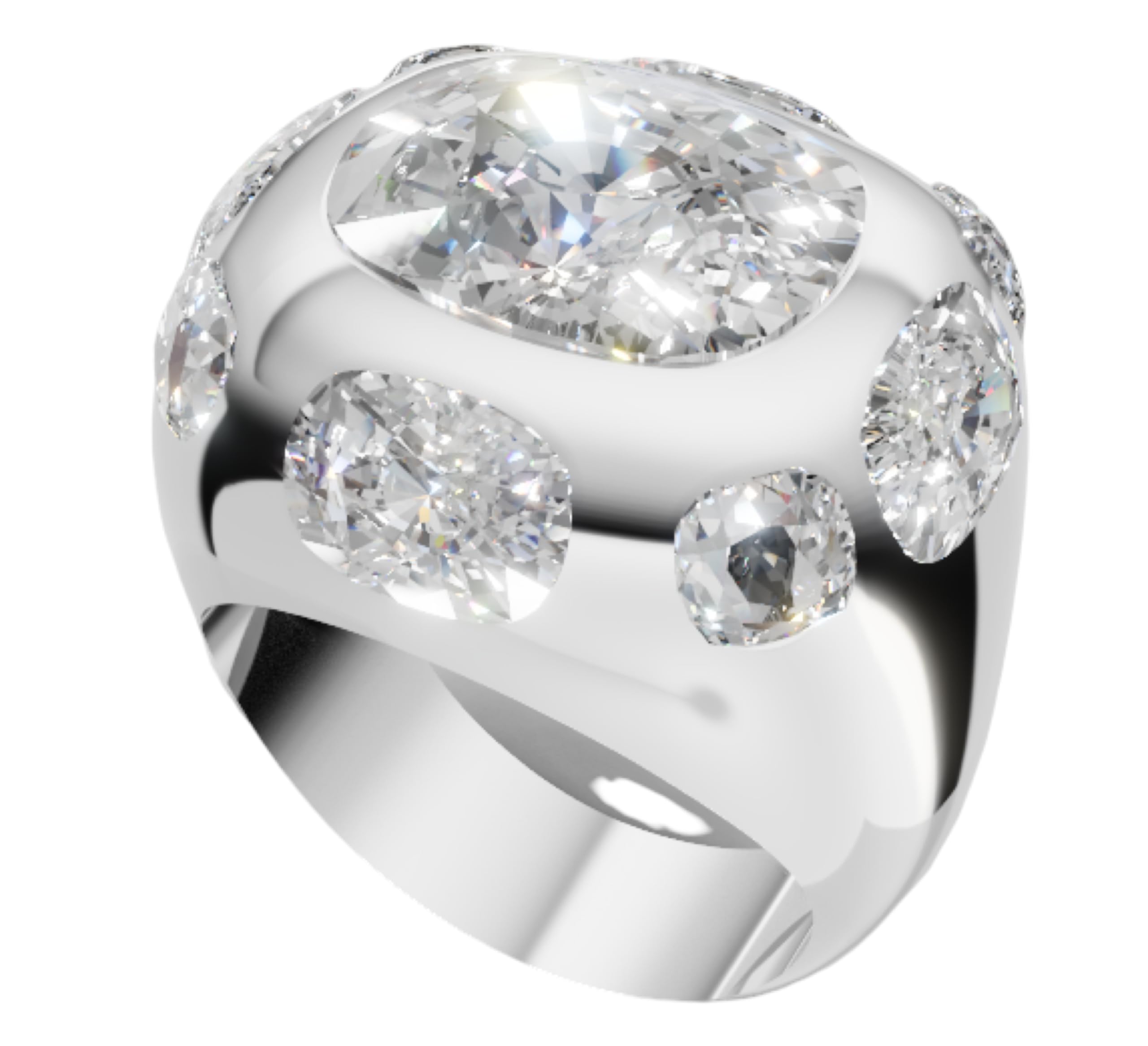 Bague dôme Monaco argentée pour femme - 5