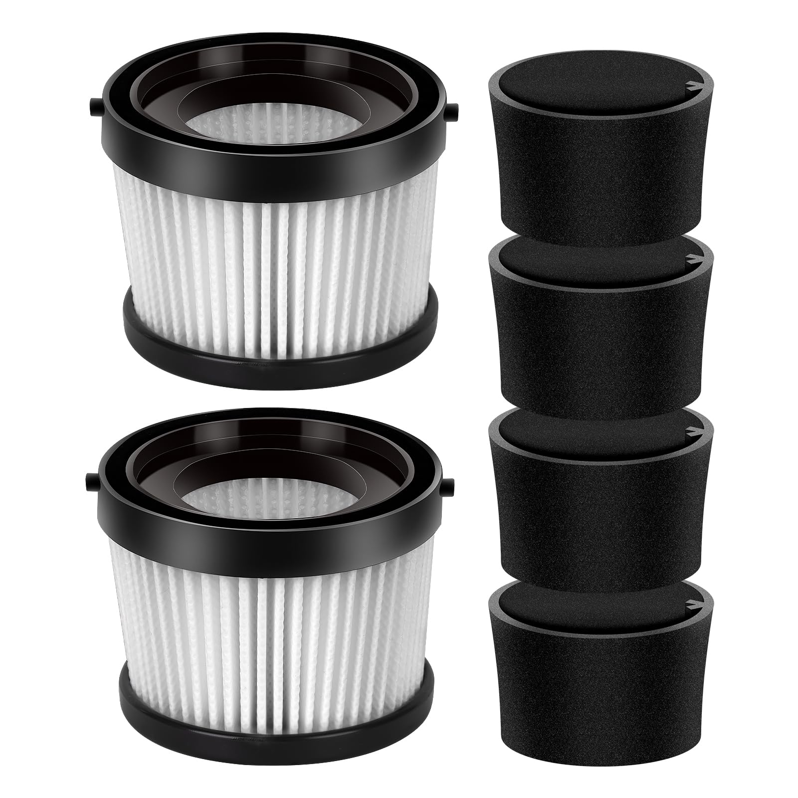 2 Pack DCV5011H HEPA Filters for DEWALT DCV501HB Cordless Handheld Vacuum, Foam Filter &amp; HEPA Filter for DCV5011H DEWALT 20V Vacuum, with 4 Foam Sleeve Filters