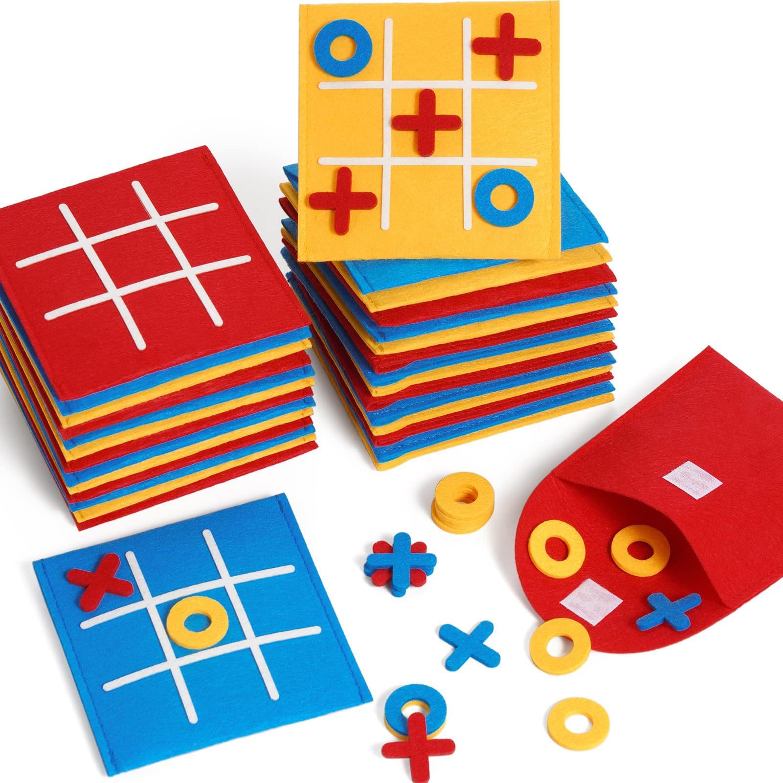 Excefore Tic Tac Toe Mini Board Game Toy, 12 Pack 3 Color Mini Tic Tac Packs for Kids and Family, Birthday Party Favors, Goody Bag, Fun Indoor Game Night Activity, Gifts for Students