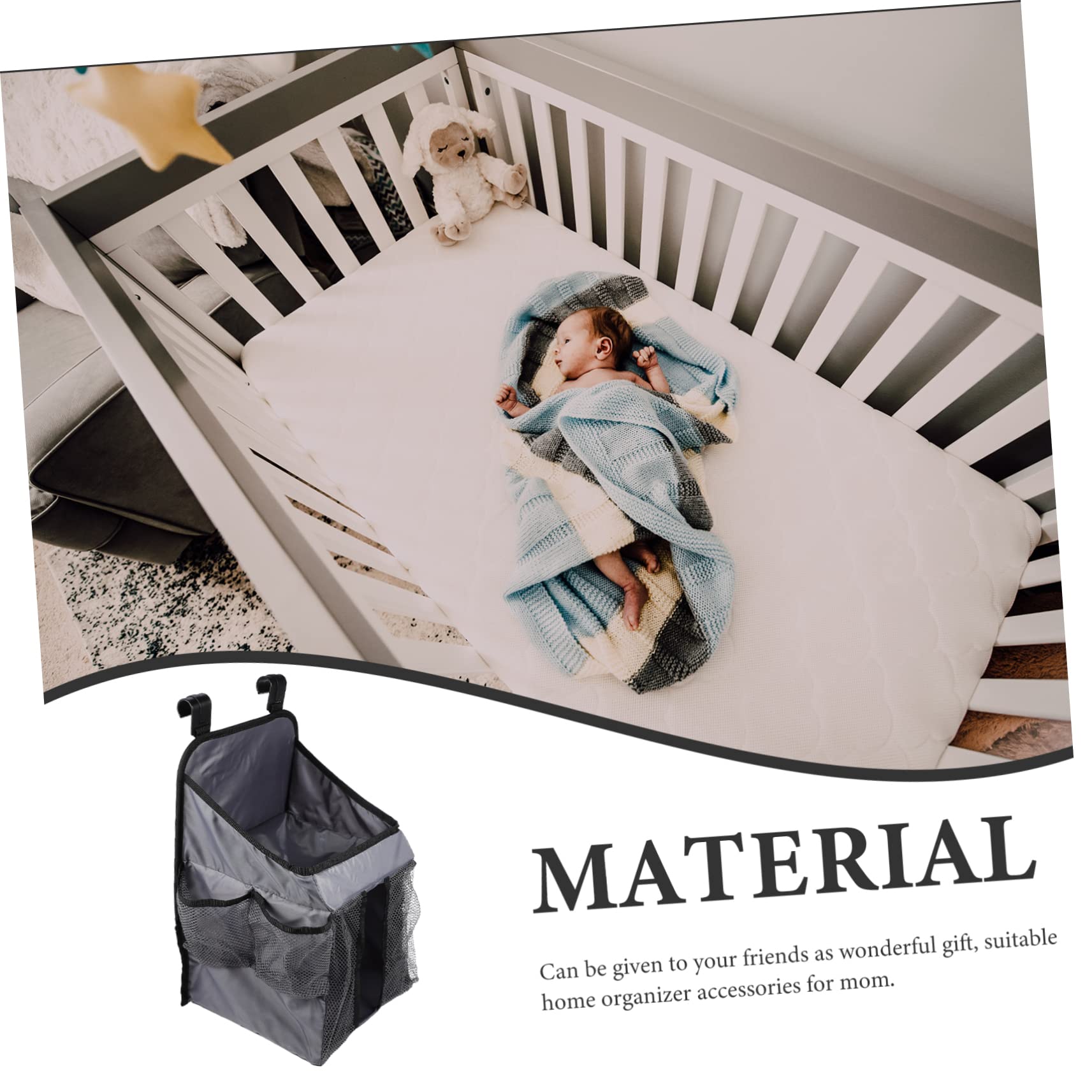 Bolsa de Almacenamiento para Cuna Colgante, Organizador de Pañales | Mesita de Noche, para Biberones y Juguetes, Plegable, Uso en Viaje y Exterior