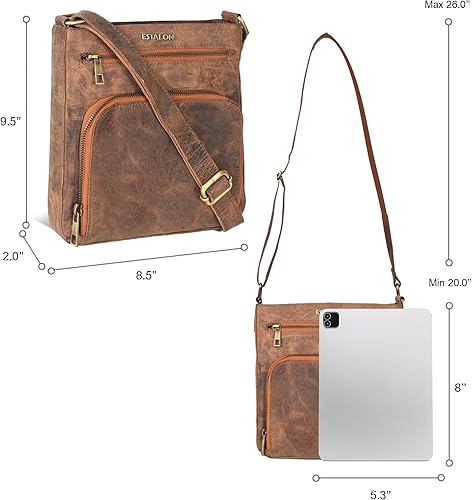 Miniatura 4 de ESTALON Bolsos cruzados de cuero para mujer - Bolsos cruzados de moda - Bolso cruzado de cuero para mujer - Bolso bandolera para mujer