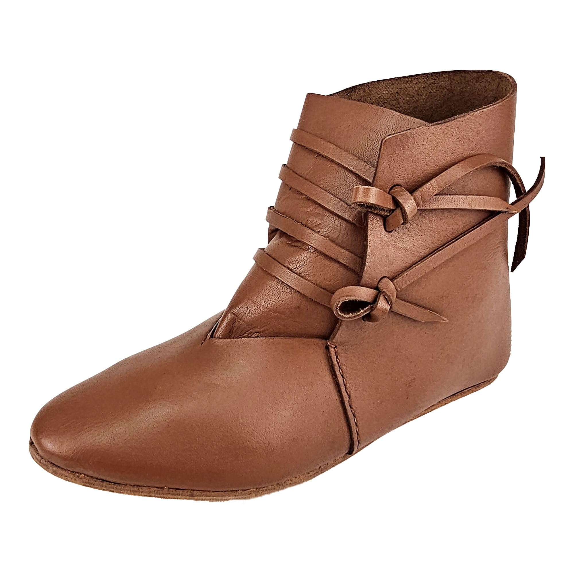 Mittelalter Schuhe Dunkelbraun mit Ledersohle London