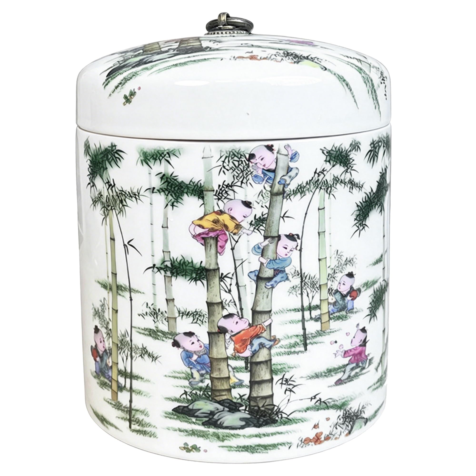 Ceramic Rice Storage Container With Lid, Large Capacity Food Jars For Pantry Organization, Airtight Grain & Tea Storage Bin, Chinese Style Flour & Sugar Box, Porcelain Coffee Bean Canister(D,10kg)