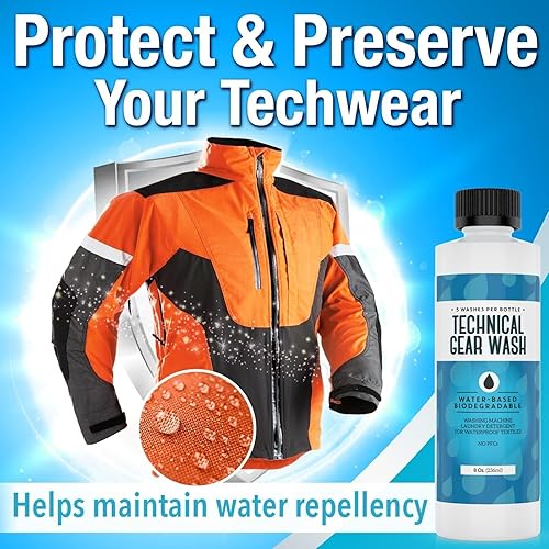 Miniatura 3 de [5 cargas] Detergente técnico para lavado de engranajes para ropa renovada – Detergente concentrado y seguro para mantener el equipo DWR – Lavado