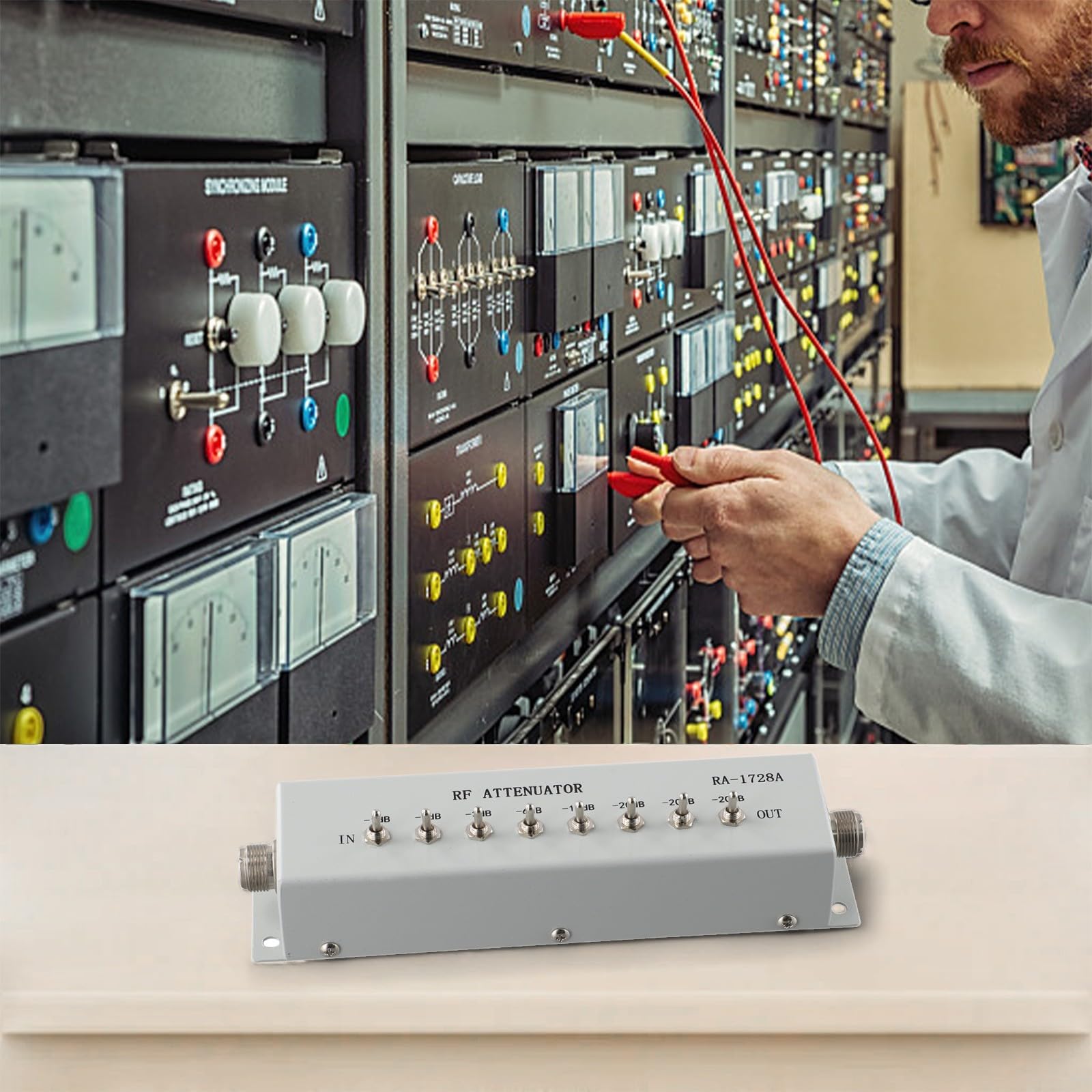 Attenuatore variabile RF Step Attenuatore Modulo 8-Sezione Attenuazione del segnale 0-82dB Gamma 50 Ohm Impedenza con 1dB Step DC-250MHz per apparecchiature di collaudo radio