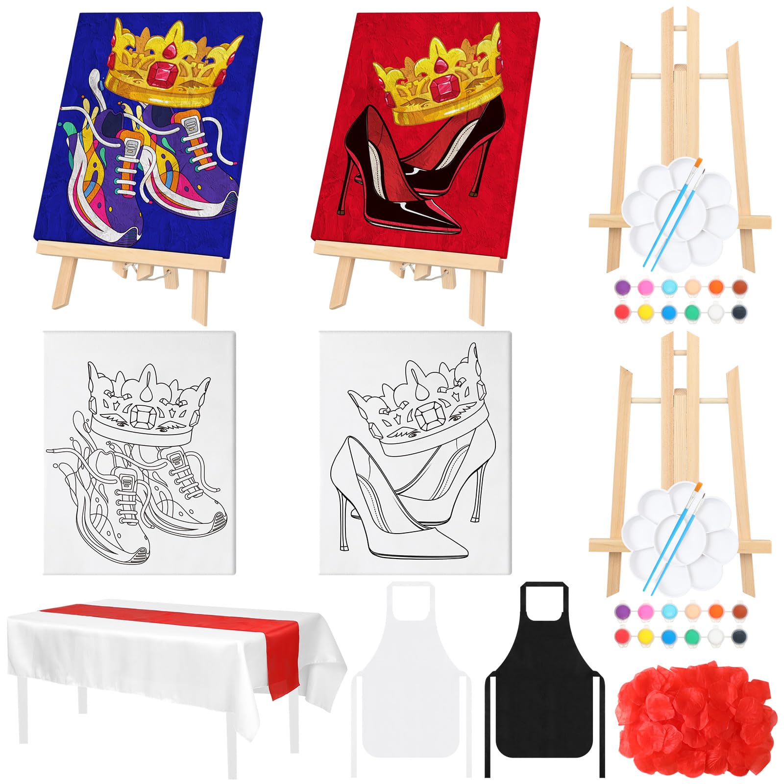 Canvases For Painting Pre Drawn Canvas Paint Kits 2 Pack Paint And Sip ...