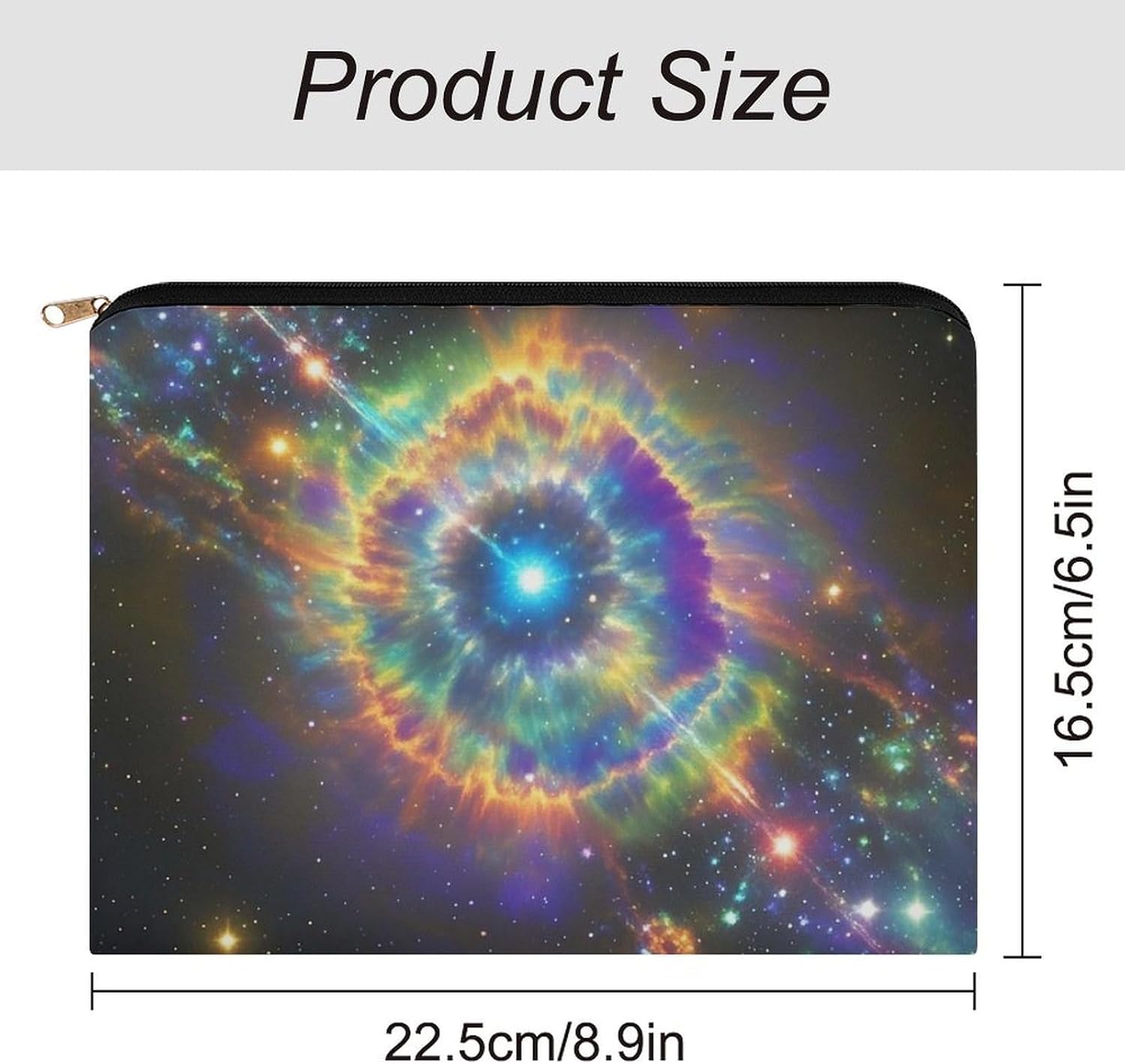 Nebula Galaxy Makeup Bag for Travel, Large Capacity Toiletry Bag with Zipper, Leather Cosmetic Organizer Bag, Waterproof Cosmetic Storage Case with Hook, Makeup Case image 2