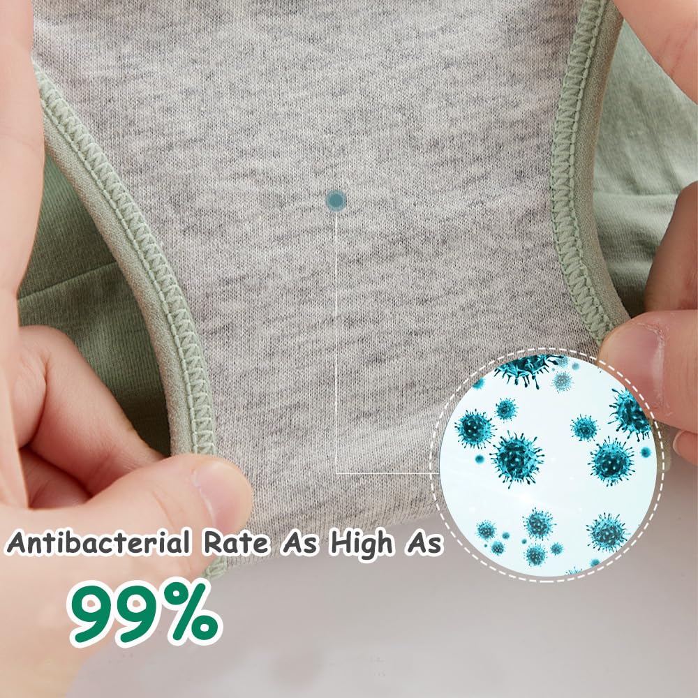 Lot de 6 Culottes Menstruelles pour Filles|Culottes Menstruelles en Coton Doux pour Adolescentes|Culottes en Dentelle Lavables et Anti-Fuite pour 8 à 18 Ans