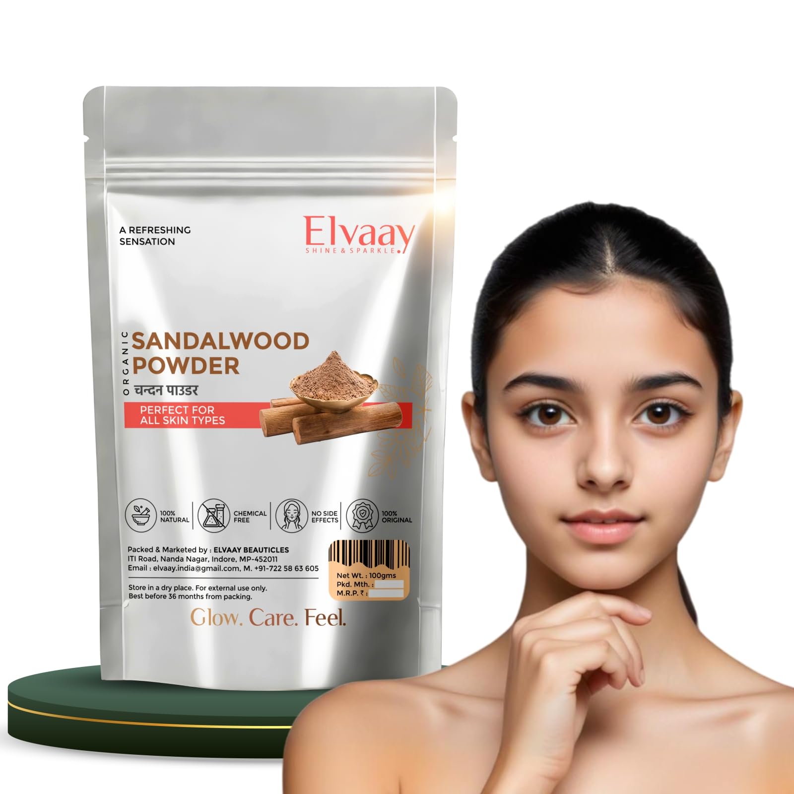 Elvaay Pure Sandalwood Powder | Chandan | Gods Beauty Assitant | Body Scrub | Face Pack | Hair Pack | Men & Women-image-15