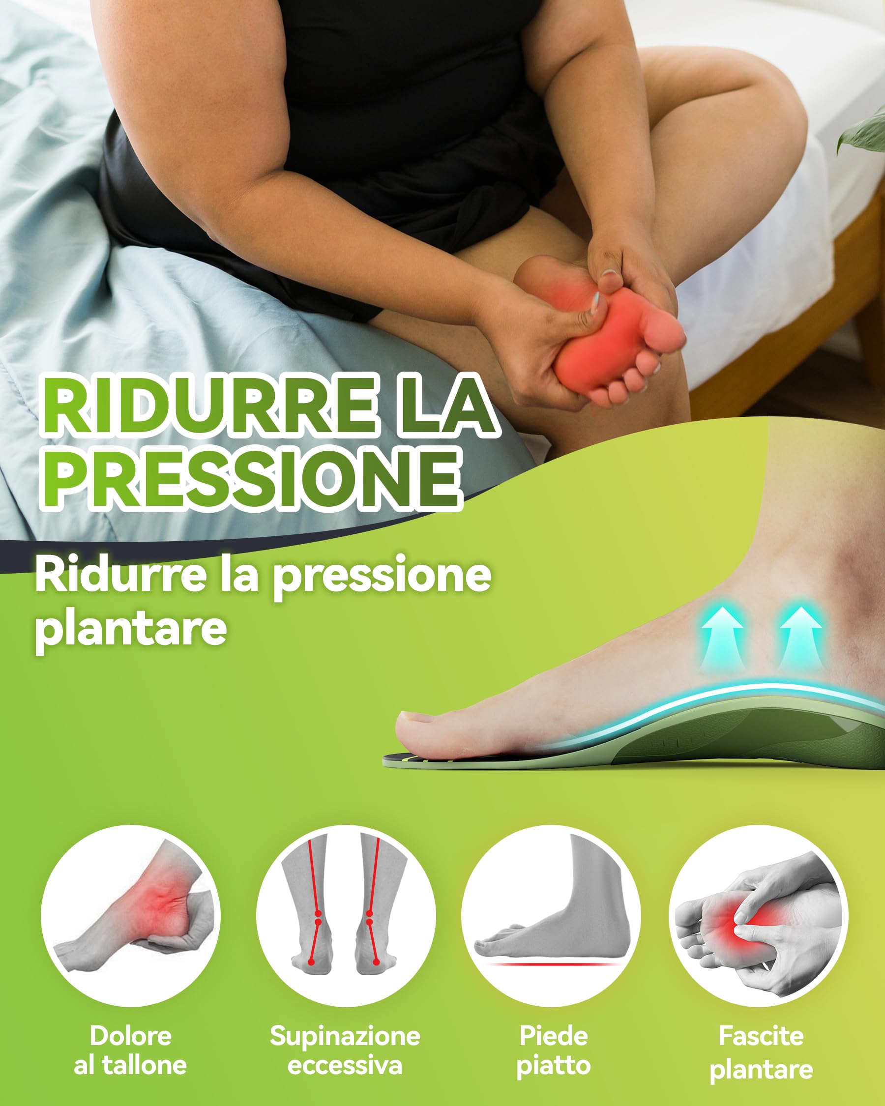 DynWalker Solette Ortopediche – Doppia Ammortizzazione GEL con Struttura di Supporto Stabile in TPU – per Piede Piatto, Arco Alto e Fascite Plantare，per Uomo e Donna，L