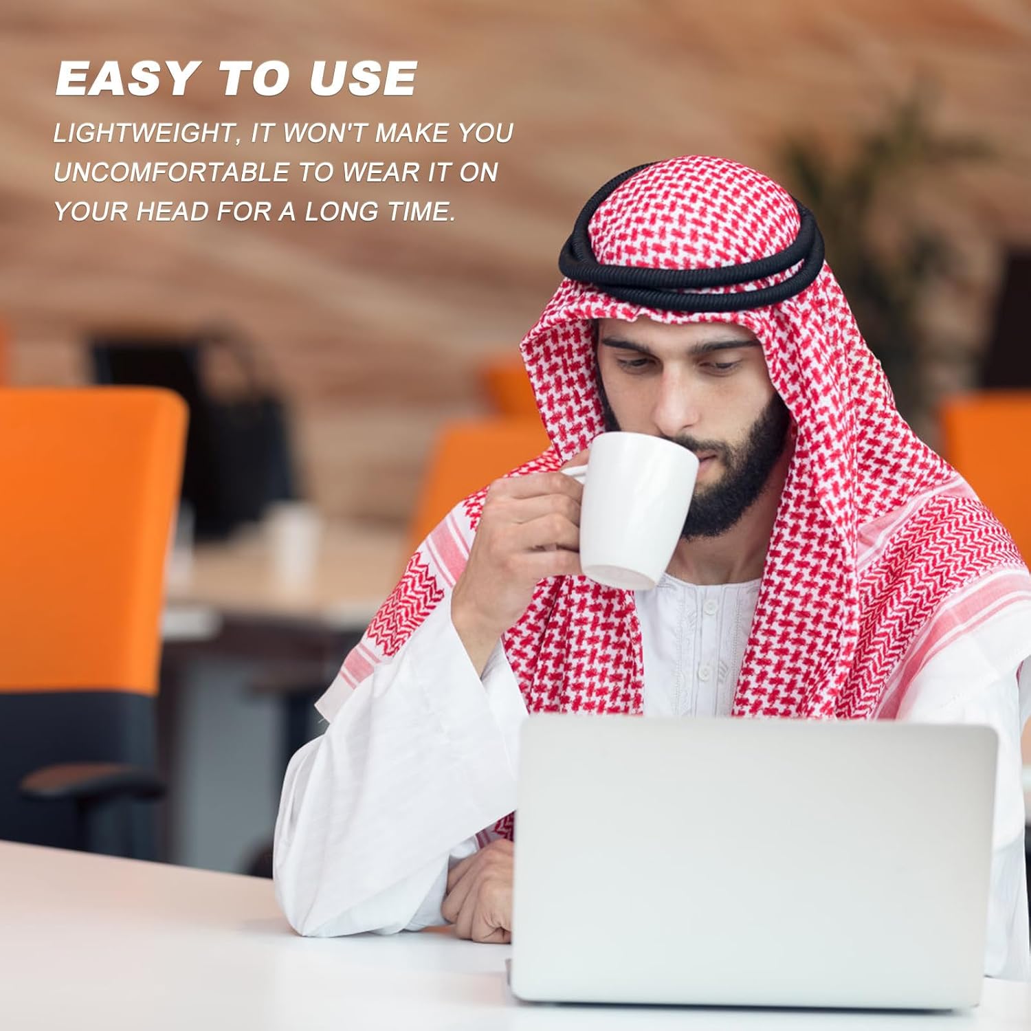 Arab Headscarf for Men, Polyester Dubai Style Sun Protection Scarf