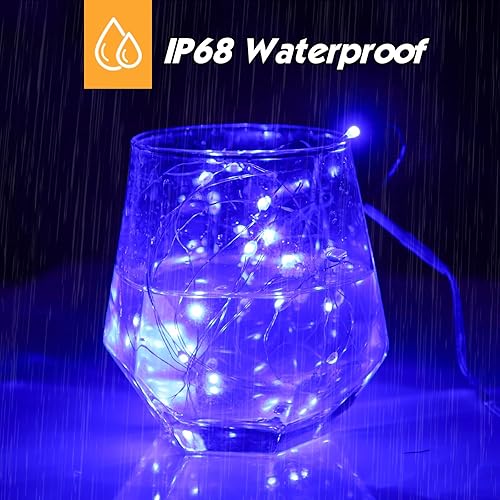 Miniatura 3 de Mandiq Paquete de 4 luces de hadas que funcionan con pilas, tira de luces de 10 pies, 30 LED, modo de luz intermitente y constante, mini luces de