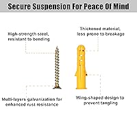 Vista 5 de KURUI Kit surtido de anclajes y tornillos para paneles de yeso, 270 unidades, 135 anclajes de expansión de pared seca de plástico y 135 tornillos